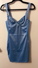 Fashion Nova blue satin dress. Size small.