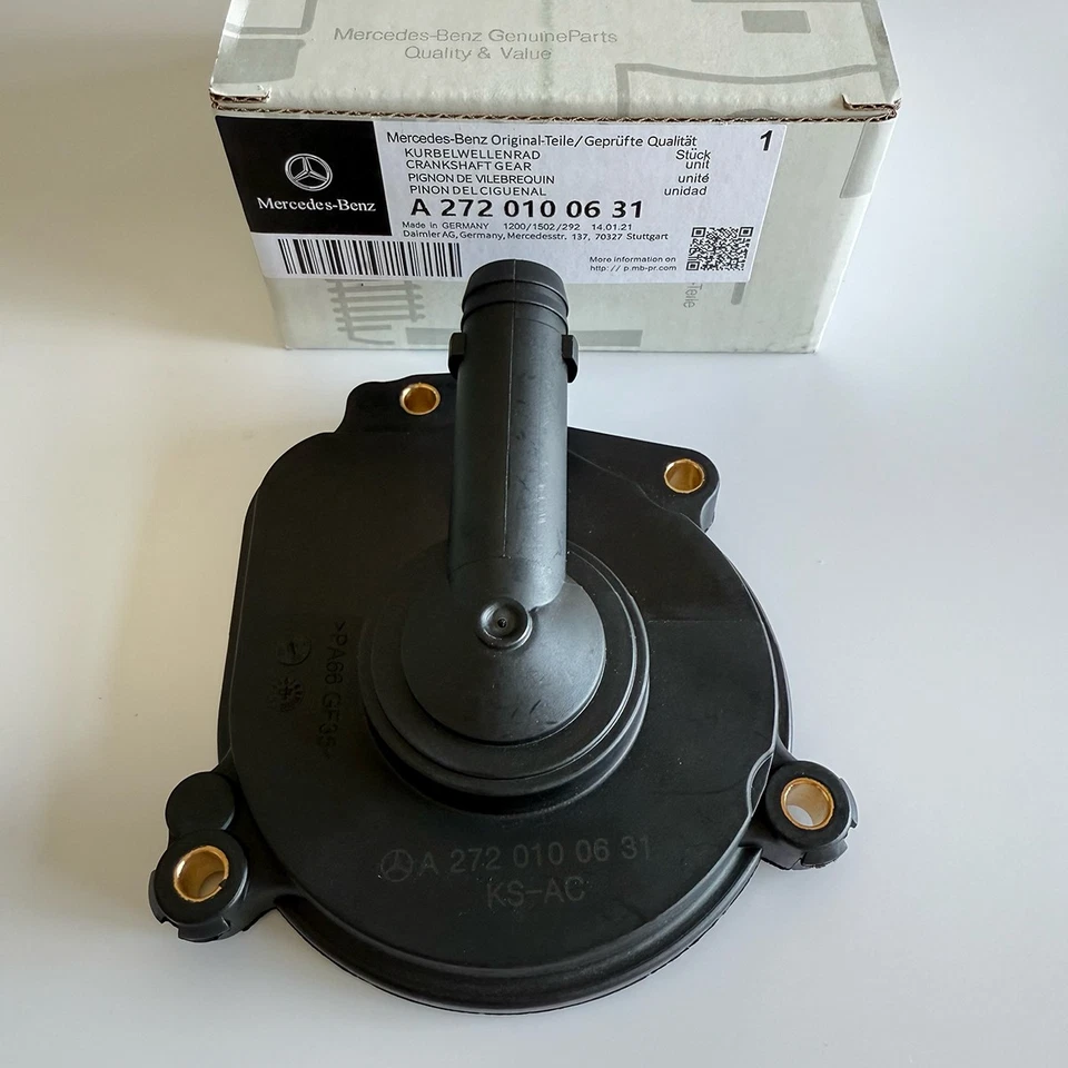 Genuine NEW 0009986590 Mercedes-Benz Engine Oil Separator Cover Camshaft Cap Set - Image 2 of 4