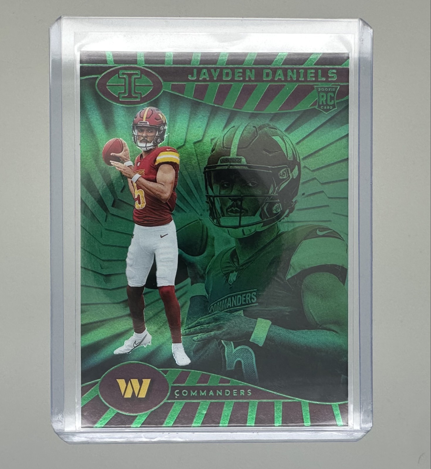 2024 Panini Illusions - Jayden Daniels #93 Trophy Collection Emerald (RC)