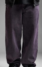 Jeans Route One unisex super larghi denim - viola moderato - W36 L30 - nuovi con etichette