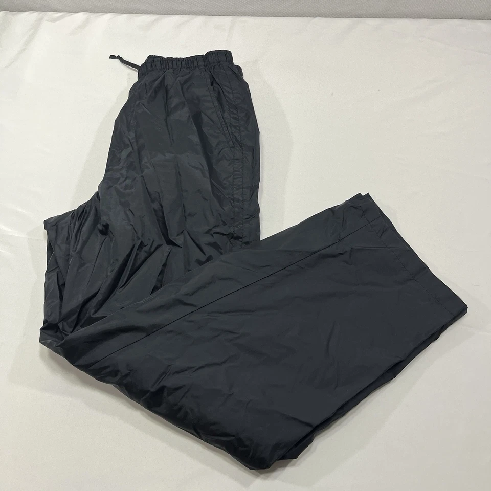 Vintage Y2K Nike Black Track Pants Mens Large Windbreaker Baggy Ankle Zip - Image 3 of 4