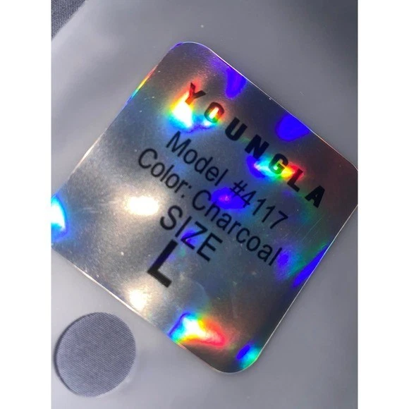 YOUNGLA Superman Compression Shirt Size Large Charcoal Athletic Gym Workout Tee - Image 2 of 3