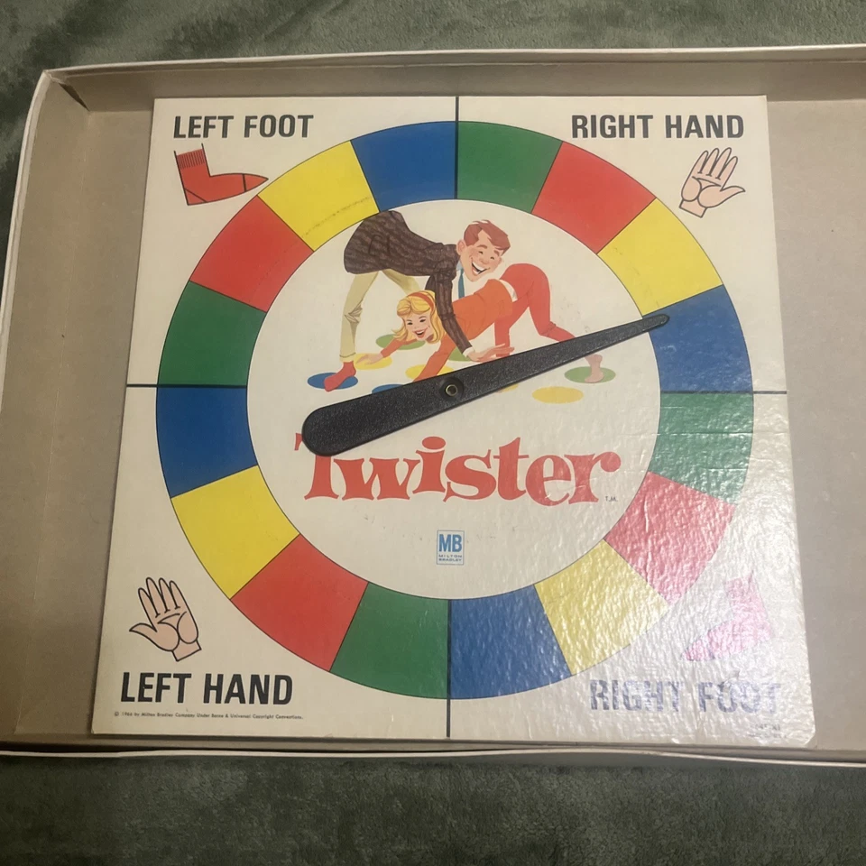 1966 Milton Bradley Twister 游戏 - 完整原装盒 - 复古派对游戏 — 第 3/4 张图片