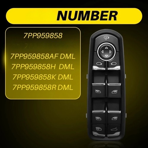 Window Switch For 2011-14 Porsche Cayenne Panamera Macan Front Driver Side Black - Foto 3 di 11