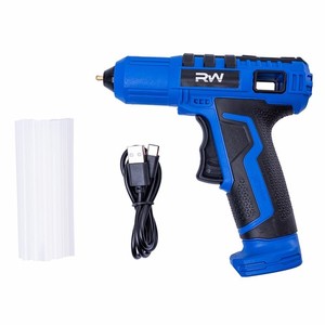 RealWork 4V Cordless Glue Gun Build-in Light with USB Cable & 20 pcs Glue Sticks