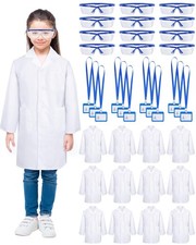 12 Sets Kids Lab Coat Science Kit Bulk Scientist Dentist Dress Costumes for C...