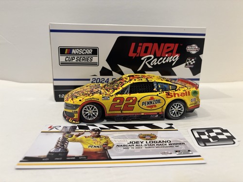 JOEY LOGANO & WOLFE .. signed 2024 .. SHELL PENNZOIL .. ALL STAR WIN . 1/24 CAR