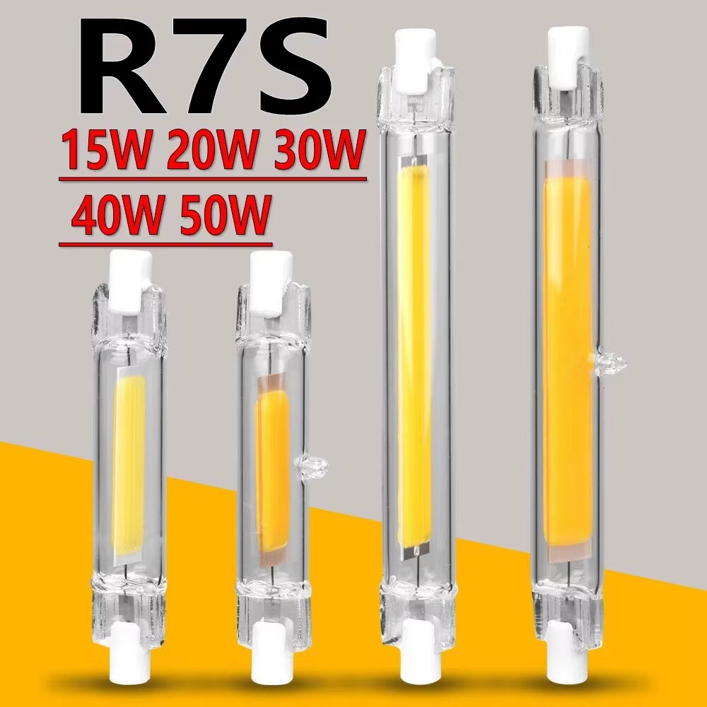 R7S Tubo de Vidrio LED Bombilla COB 78MM 118MM Alta Potencia R7S Lámpara de Maíz J78 J118 Reemplazar
