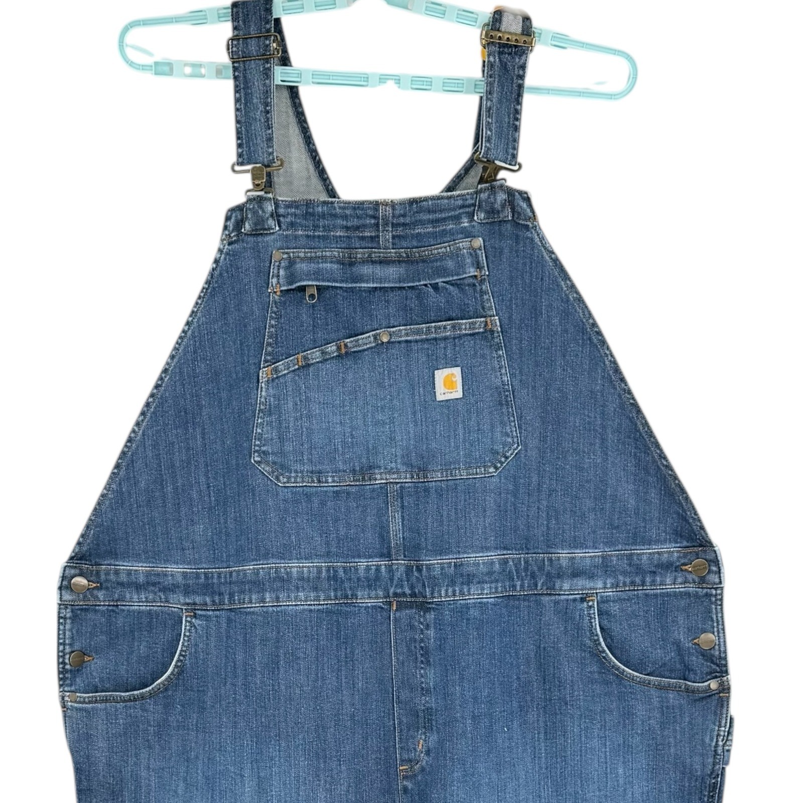 Carhartt Women's Rugged Flex Denim Bib Overalls 3X 24-26 Short Relaxed Blue NWT thumbnail 2