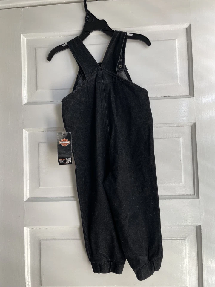 Macacão Harley Davidson motocicletas preto tamanho 12/18 meses virilha de pressão - Imagem 4 de 4