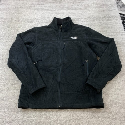 #ad #ad North Face Fleece Jacket Medium Black Gray Full Zip Hiker Trail Trekker Outdoors $38.77