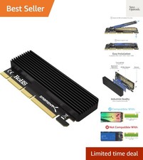 M.2 NVMe SSD to PCIe X16/X8/X4 Adapter Card with Aluminum Heatsink, Easy Inst...