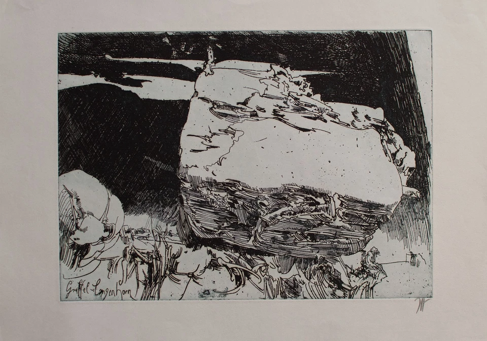 Horst Janssen Der Angler Griffelkunst signiert Radierung auf Büttenpapier 1984 - Bild 4 von 4