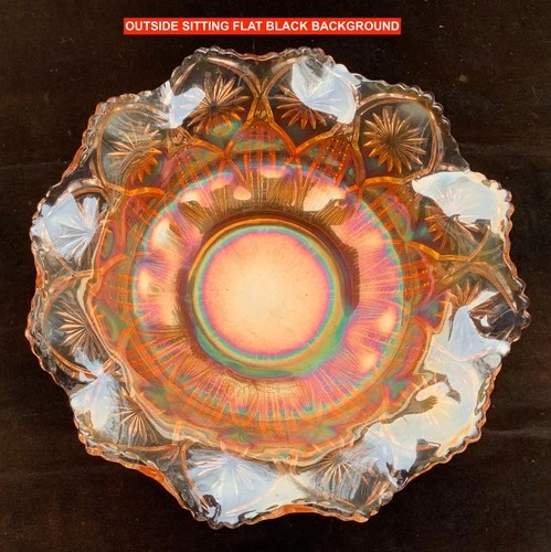 MILLERSBURG RADIUM MG CARNIVAL “COUNTRY KITCHEN” 10” BOWL–EX. MARIE McGEE ESTATE