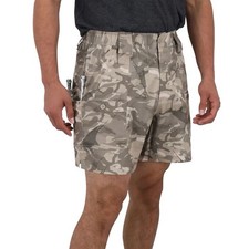 AFTCO Fishing Shorts 8" Inseam Khaki Camouflage Camo Pockets Men's Size 42