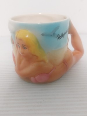 Vintage Agiftcorp Coffee Mug, Risque Beach Bikini Girl, Hollywood CA
