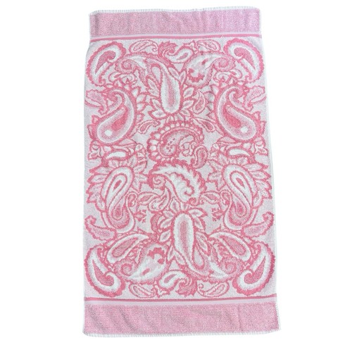 Toalla de baño vintage con textura St Marys barroca cachemira rosa de té 24" x 43" baño MCM - Imagen 3 de 9