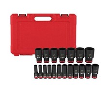49-66-7012 For Milwaukee Shockwave 1/2" Impact Duty Sae Socket Set - 19 Pc, D...