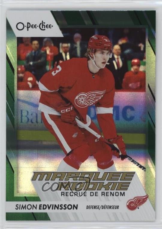 2023 O-Pee-Chee Marquee Green Rainbow 8/33 Simon Edvinsson #563 Rookie RC 13dl