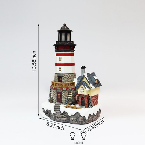 Faro 13,58”H - Luces LED, Adaptador Incluido Pueblo de Navidad - Mano-Pa... - Imagen 5 de 5