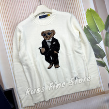 POLO RALPH LAUREN Polo Suit Bear Sweater White Size - L