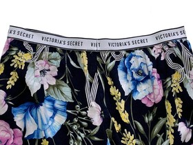 Victoria's Secret Casual Lightweight Floral Print with Logo Pull On Pants size L