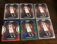 Tyrese Maxey 2020-21 Panini Prizm RWB & Green PRIZM + 4 Base Rookies. Nice!