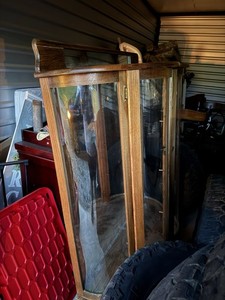 Curio cabinet Wood & Glass Display Cabinet, Glass Front Door, 80in Tall, 2Door