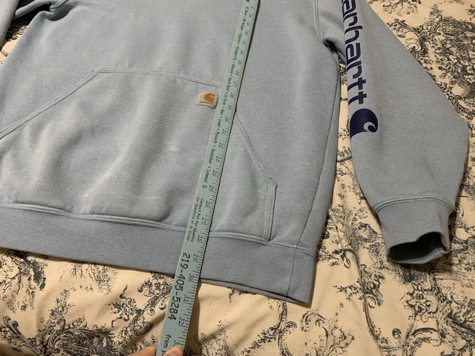 Sudadera con Capucha Carhartt Para Hombre Mediana Peso Medio Logo Manga Gráfica Azul Claro TS0228 Foto 4 de 4