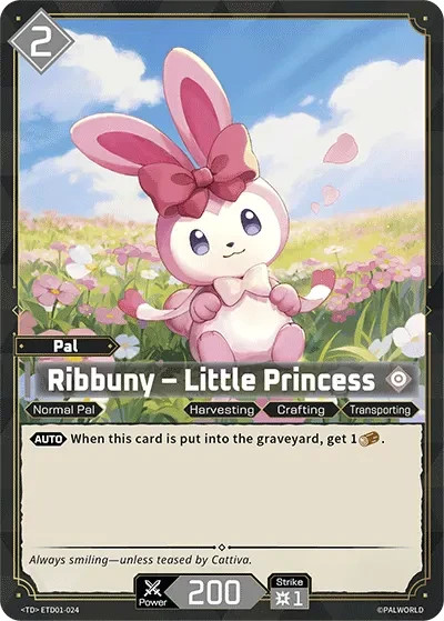 Ribbuny - Little Princess #ETD01-024TSR Palworld Dawn of Palpagos Red & Blue trading card — raw and PSA graded price guide