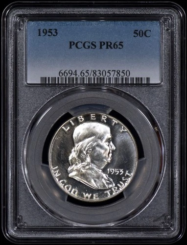 1953 Proof Franklin Half Dollar 50c PCGS PR65 - Great Eye Appeal!
