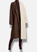 Ronny Kobo Women's Brown & White Wendalin Coat Size Small