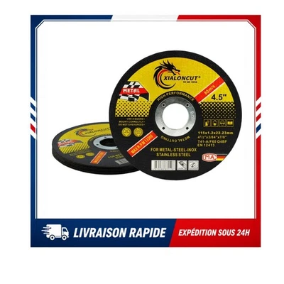 6 Disques à tronçonner 115 mm pour meuleuse d’angle métal 1,2 mm - Photo 1/4