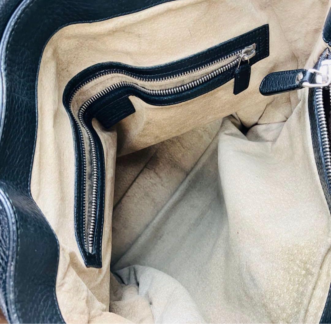 GUCCI Leather Tote Bag Cellarius Black Authentic Women's Fashion thumbnail 14