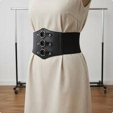 Triple Loop Waist Belt Adjustable Fit Wide Corset Belt Spine Reinforcement