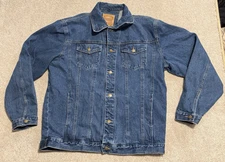 Original Windbreaker Brand Mens Large-Tall button Denim Jean Trucker Jacket VTG