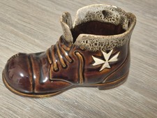 Bristo Pottery Malta Caramic boot attributed to "Peter the Potter" from Malta. 