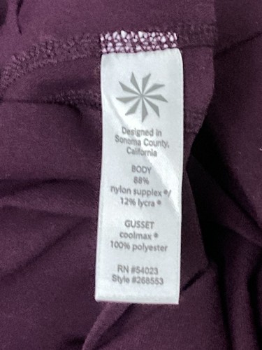 Athleta Power Ananda Split Leg Capri Stretch Legging New Sz S In Berry - Picture 5 of 10