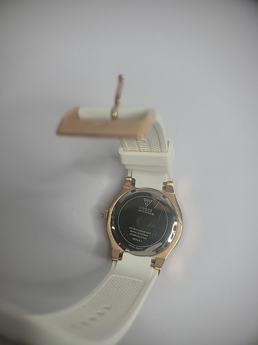 Vintage Guess Armbanduhr Uhr Damen rosegoldfarben blau weißes Band U0564L1 - Bild 12 von 12