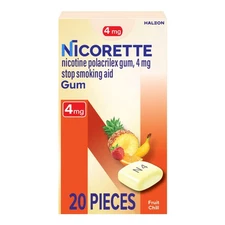 Nicorette Nicotine Gum, Stop Smoking Aids, 4 Mg, Fruit Chill, 20 Count