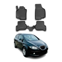 Omac Gummimatten FußMatten FüR Seat Altea 2005-2009 TPE Automatten Schwarz 4X