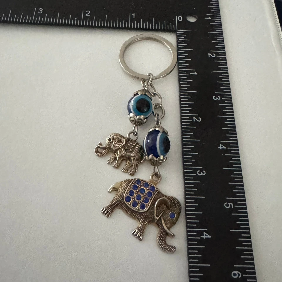 Сглаз слон брелок синий бисер Lucky подвеска богемное стиль аксессуар - Изображение 2 из 4