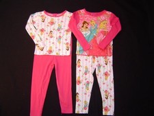 NWT Girls Disney Princess Pajamas Size 4 Pink Pjs 2 Pairs Cotton Cinderella NEW
