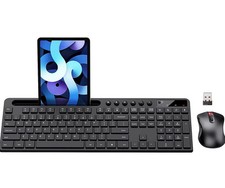 Wireless Keyboard  Mouse Combo, MARVO 2.4G Ergonomic w/ Phone/Tablet Holder New