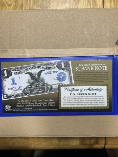 Box (50) Black Eagle Commemorative $1 One Dollar US Bank Note - Picture 5 of 5