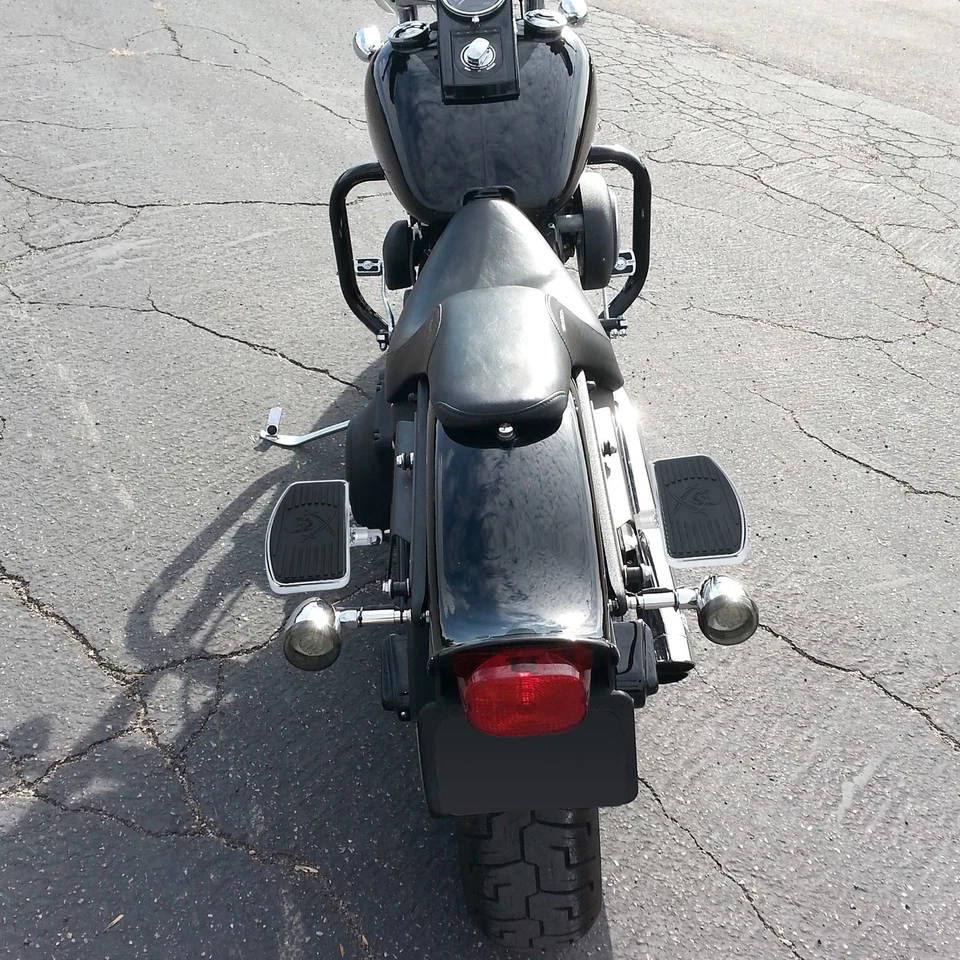 Estriberas traseras cromadas para Harley Dyna Sportster 883 Honda Yamaha EE. UU. Foto 4 de 4