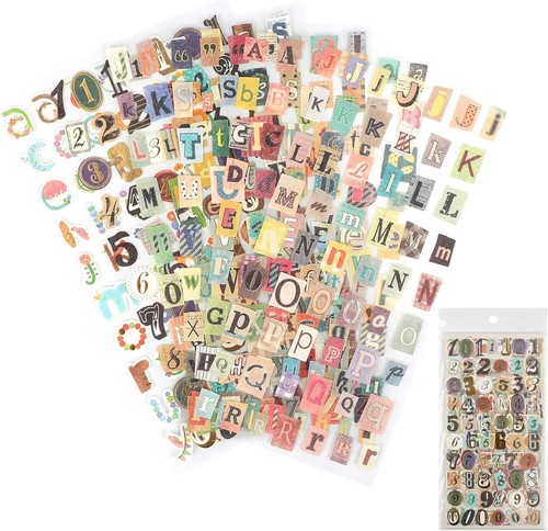 347PCS Vintage Stickers, 6 Sheet Scrapbook Stickers Graffiti, Cute As ...