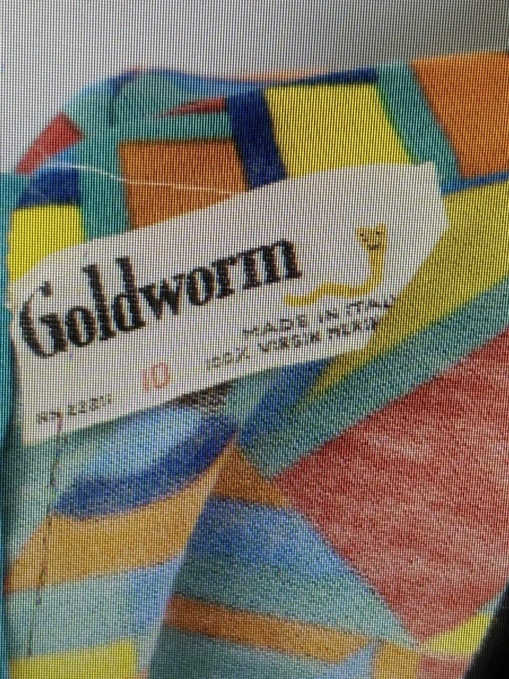 VTG Goldworm Italy Merino Wool Dress Vintage Size 10 Mod Colorful Psychedelic - Image 3 of 3