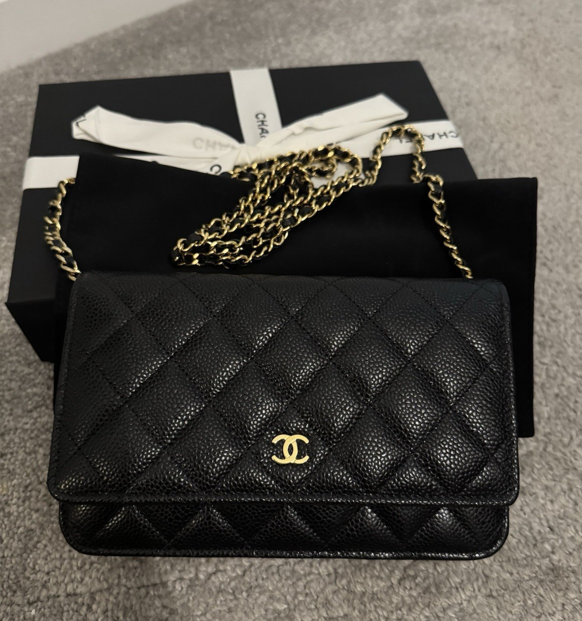 Chanel Classic Wallet on Chain (WOC) Black Caviar GHW