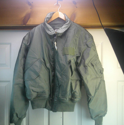 NOS Flight Jacket Flyer's Cold Weather 45/P ~ Green Fire Resistant sz xLARGE